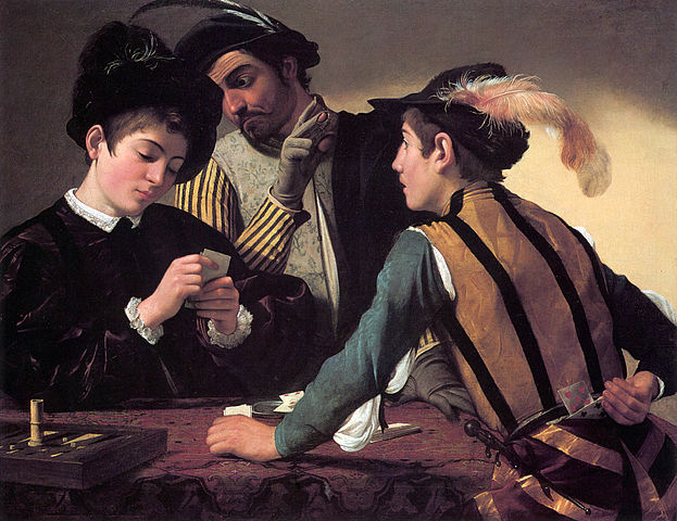 Caravaggio, I bari. Fotografia di Flanker, fonte wikipedia.